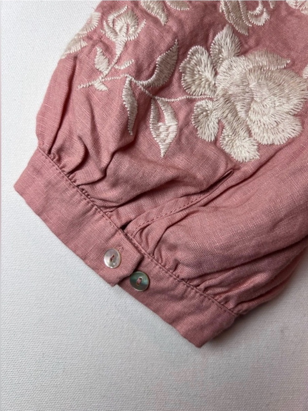 Sundance Embroidered Dusty Rose Tunic Dress with Ivory Detail - Picture 8 of 9